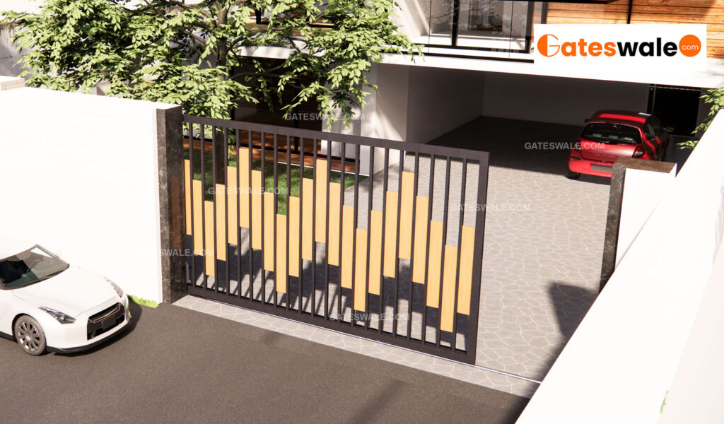 sliding-main-gate-design-wooden-finish