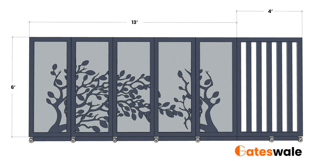Detailed Folding gate measumnets